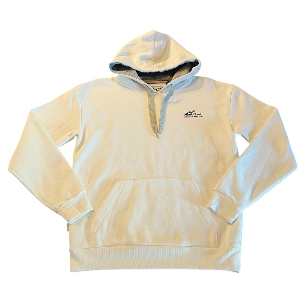 Antigua Men’s White Hoodie With Rose Bowl Stadium Logo Size Small NWT